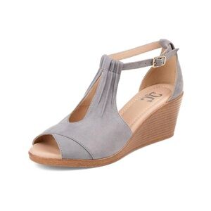 Journee Collection Womens Kedzie Tru Comfort Foam Peep Toe Wedge Sandals Size 9